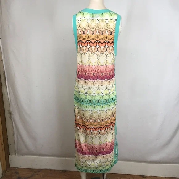 ADIDAS- WOMEN'S SMALL - MULTICOLOR SLEEVELESS BUTTERFLY TANK DRESS - Picture 5 of 11